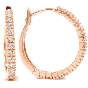 .50CT Diamond Hoops 14K Rose Gold